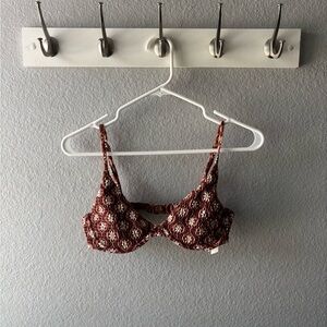 Hollister Burgundy Floral Bra